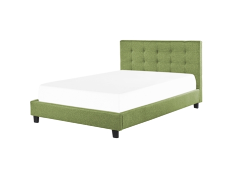 Cama de matrimonio BELIANI Rochelle poliéster verde 190x218x109