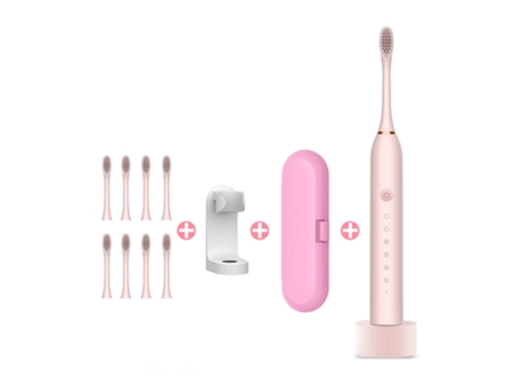 Cepillo de dientes eléctrico HHZ Base recargable ultrasónica8 cabezales de cepilloSoporte para bolsa de viaje