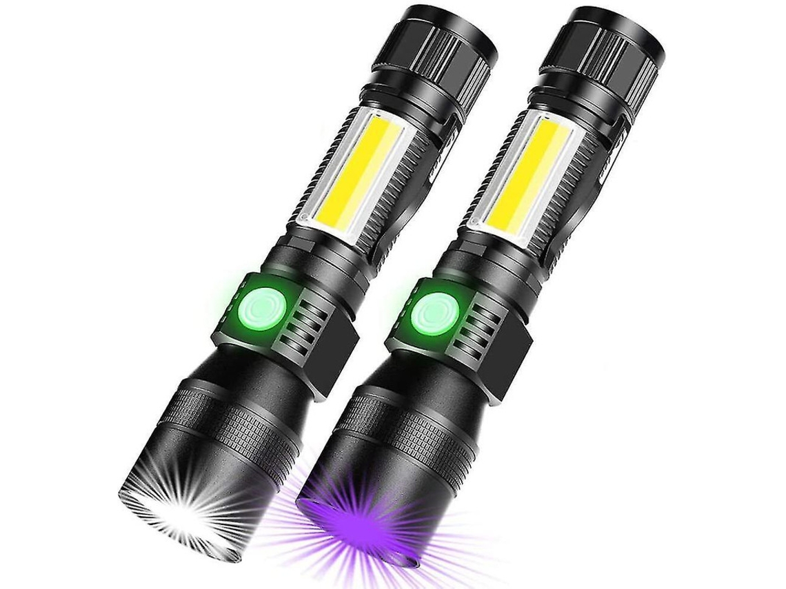 Linterna 3en1 Uv Catch Scorpion 7modos Ipx8 2paquetes Identificación/pesca Nocturna Negro Yizhood