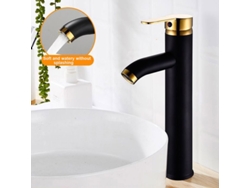 JILLIOPER Grifo de baño para fregadero, construcción de latón sólido Mango de diseño ergonómico Conjunto completo para instalación inmediata