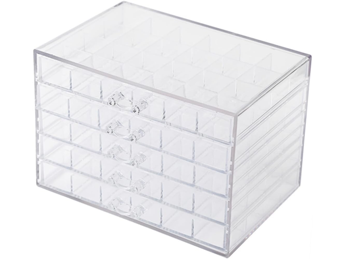 Caja Organizadora De Joyería Transparente Con 120 Compartimentos Para Guardar Uñas.
