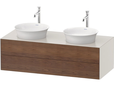 DURAVIT Tulip blanco, mueble de baño colgado en la pared, ancho 1300 x profundidad 550mm, con 2 cajones, con tecnología tip-on, WT4988B