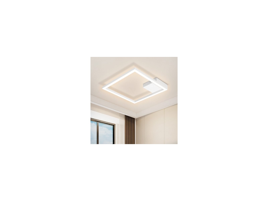 Zmh Lámpara De Techo Led Cuadrada Blanca Para Sala De Estar, Pasillo, Cocina Moderna De 3000 K
