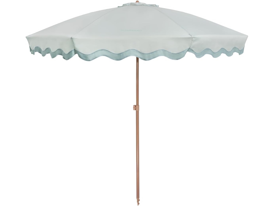 Sombrilla de playa para jardín con protección UV 50 % de altura ajustable Flamingueo Azul