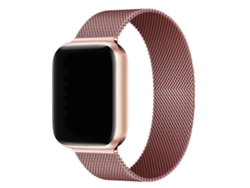 Pulsera De Acero Inoxidable Compatible Con Iwatch Smartwatch, Color Rosa, 1,5-1,61 Pulgadas.