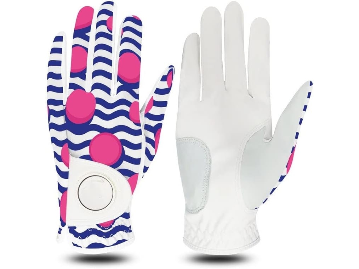 Guantes de golf de cuero genuino, estampados, talla S, MS/BRAND