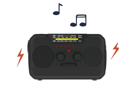 Radio Portátil De Emergencia Con Linterna Led Para Emergencias Radio Meteorológica Portátil, Usb Recargable Con Energía Solar Para Emergencias De C...