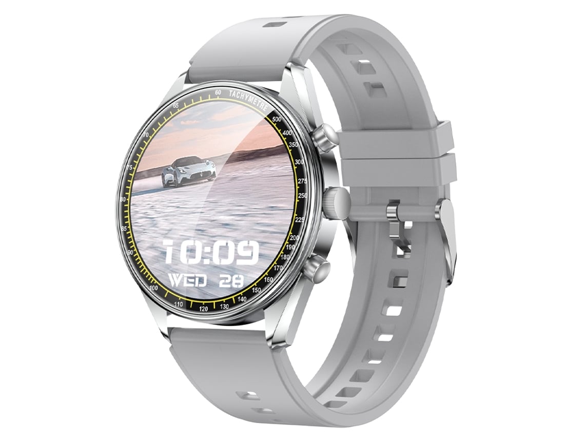 Reloj Inteligente Hx27 Amoled Estilo Ejecutivo Bluetooth Llamadas 2 Gb Música Plateado