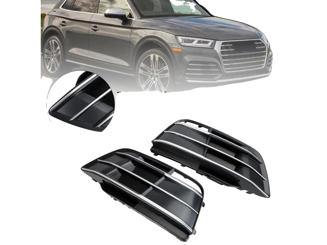Rejilla del parachoques delantero, plástico, montaje frontal, compatible con Audi Q5/SQ5, negro brillante y cromado, reemplazo directo del equipo original.