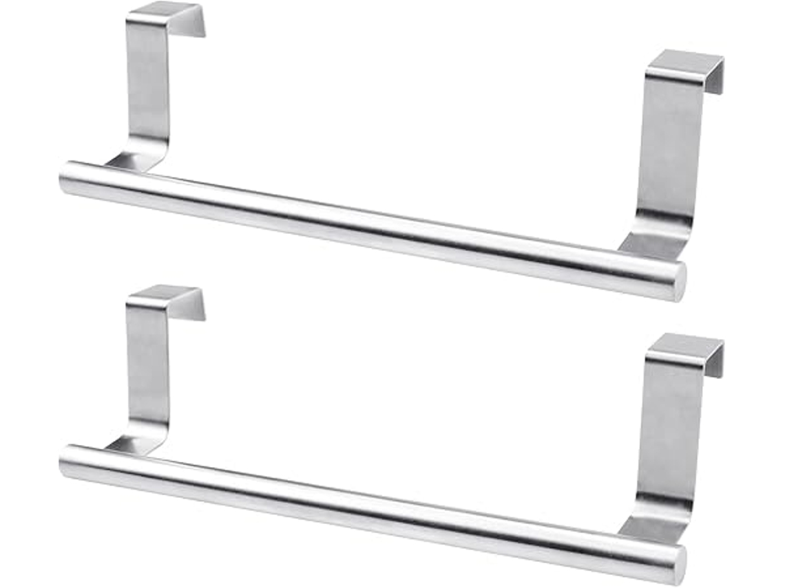 Toallero de baño Jortmrd, sin necesidad de taladrar (23 cm, plateado)