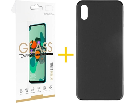 Kit Funda + Protector de Pantalla Huawei Y5 2019 SKYHE Liso 1 Negro