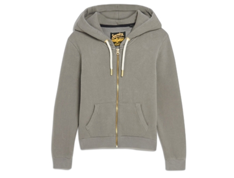 Sudadera con Capucha de Mujer SUPERDRY Cremallera Efecto Tatuaje Gris (M)