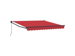 Maison Exclusive - Toldo Retráctil Manual Rojo 350 X 250 Cm Poliéster Y Aluminio