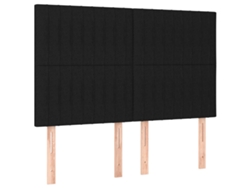 Maison Exclusive - Cabecero De Cama De Tela Negro 144x5x118/128 Cm