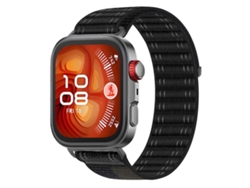 Bracelete Para Huawei Watch Fit 4 Pro / Fit 4 / Fit 3 - Nylon Trançado Ondulado - Fecho De Velcro Preta