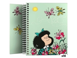 GRAFOPLAS Cuaderno Mafalda Multicolor A6 100 Hojas 16 Unidades
