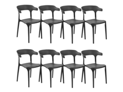 Juego de sillas de diseño moderno BELIANI Gubbio de Polipropileno Negro 50x49x76