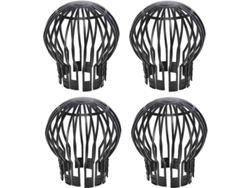 Conjunto De 4 Protectores De Canalones Plásticos Negros 13.2cm X14.5cm Para Desagües