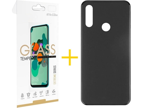 Kit Funda + Protector de Pantalla Huawei Y7 2019 SKYHE Liso 1 Negro