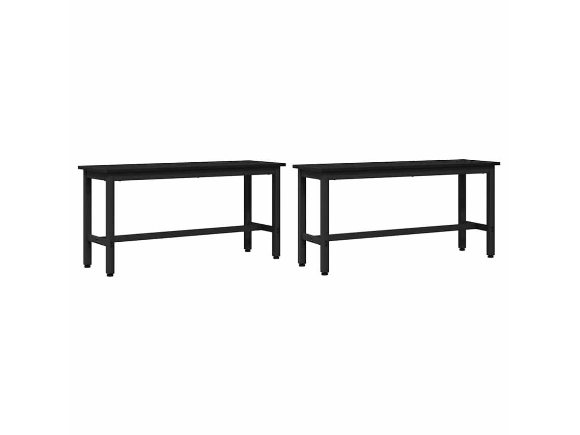 Conjunto de bancos de comedor de 2 piezas | Banco de interior de roble negro de 100 x 32,5 x 48,5 cm