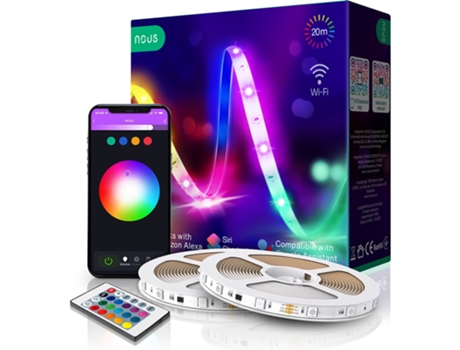 Tira Led Rgb Inteligente Wifi 36W Ip44 Compatible con Tuya 20M 2X10M F3 NOUS
