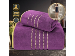 Conjunto De 2 Peças Toalhas De Banho Em Lã Coral Altamente Absorventes,roxo,35x75cm/86x170 Gertiz
