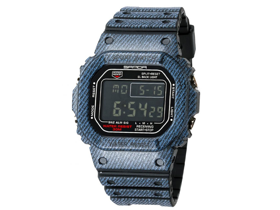 Reloj De Muñeca Deportivo Vaquero Para Parejas Sanda (negro Hombre)