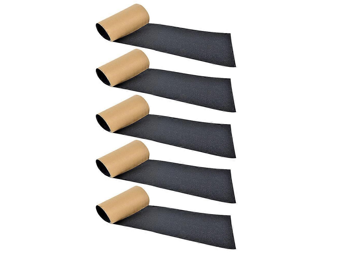 Kit de 5 láminas de cinta antideslizante para patinetas. Adhesivo fuerte, fácil aplicación y mayor seguridad para patinetas y scooters. Rosewell.