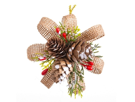 Conjunto de Adornos de Navidad BIGBUY CHRISTMAS Adorno Navideño Natural Plástico Multicolor - 3un (10.5x4X20cm)