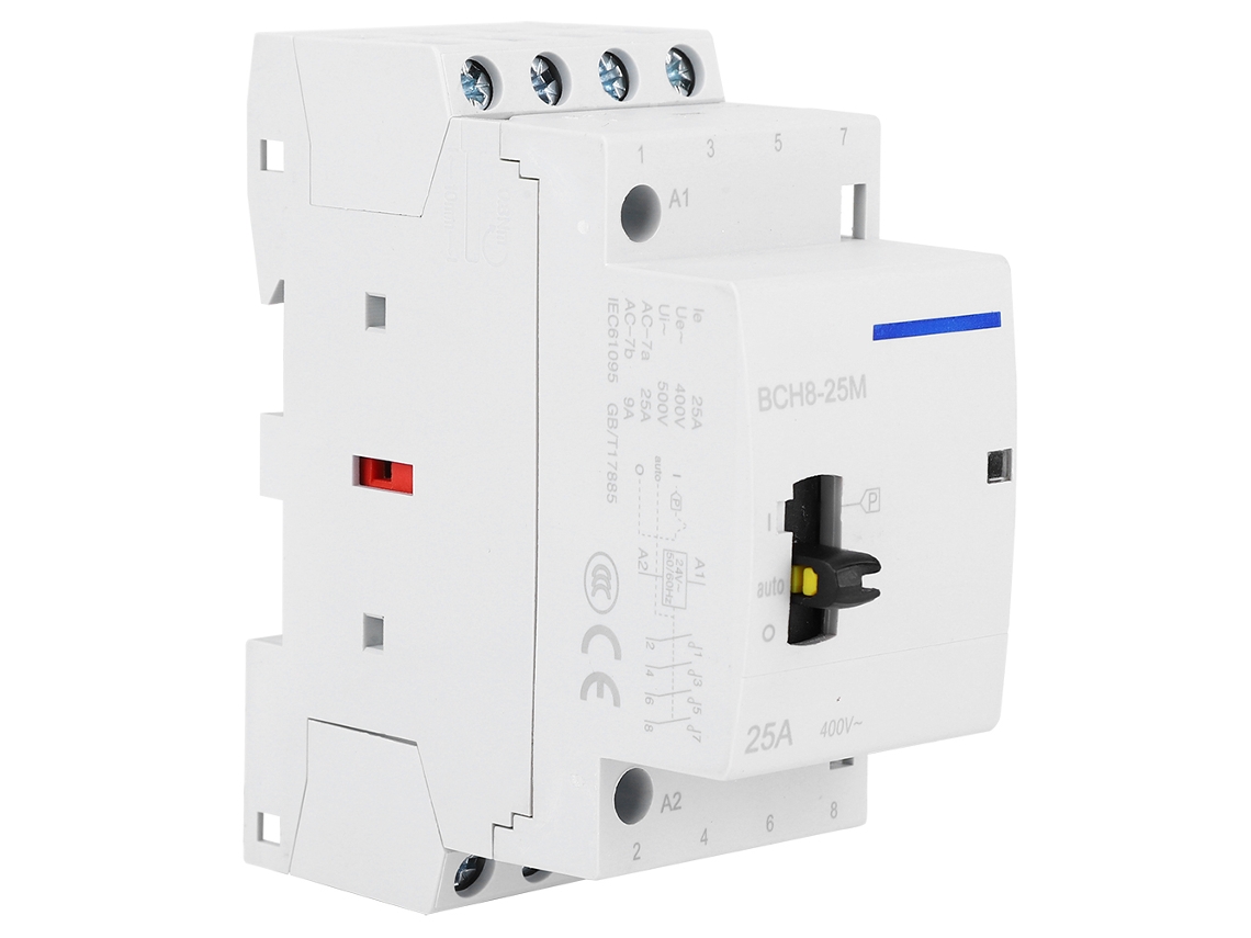 2026dz-contacto Ac Doméstico Bch8-25m 24v 25a 4p Con Interruptor De Control Manual 2no2nc