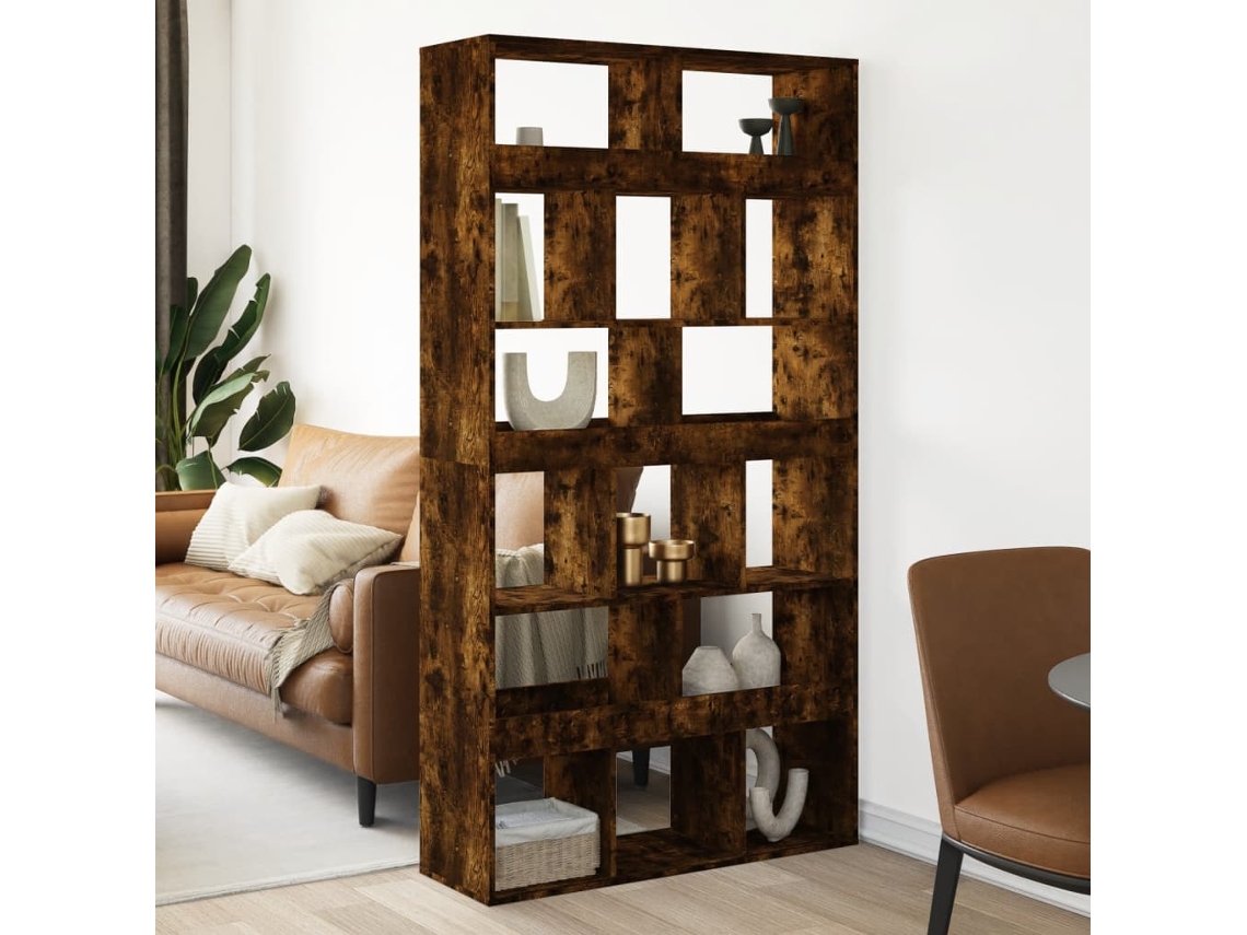 Biombo plegable | Separador de 100x33x187,5 cm, derivados de madera de roble ahumado