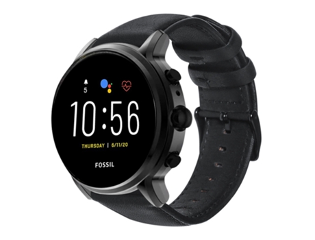 Correa de reloj inteligente para Fossil Gen 5 Carlyle/Julianna/Garrett/Carlyle HR Cuero genuino con cera de aceite (negro)