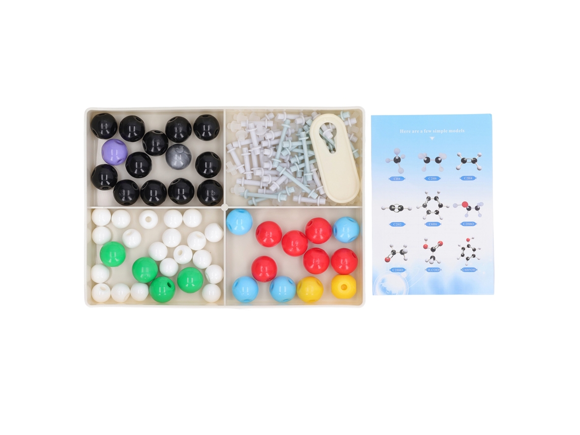 Kit de modelo molecular para estudiantes y profesores. Herramientas de aprendizaje de química orgánica e inorgánica.
