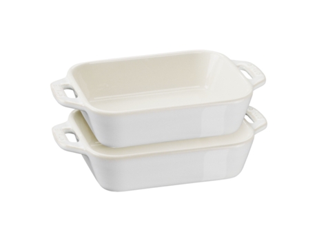 Ceramique Set de bandejas horno S 2-pzs, Blanco marfil STAUB