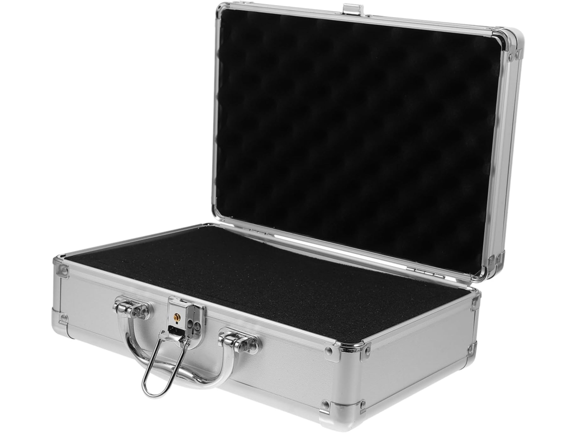 Maletín de aleación de aluminio para hombre, portadocumentos portátil con inserto protector de esponja. Gokoco