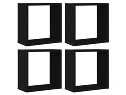 Maison Exclusive - Estantes Cúbicos De Pared 4 Uds Roble Negro 30x15x30 Cm