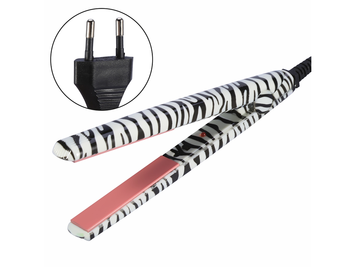 1pc Plancha De Pelo Portátil Electrónica Herramienta De Peinado Rectificadora De Pelo (raya Cebra