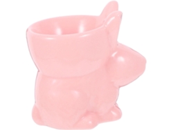Huevera De Cerámica Rosa Con Forma De Conejo, Antideslizante, Para Huevos Duros.