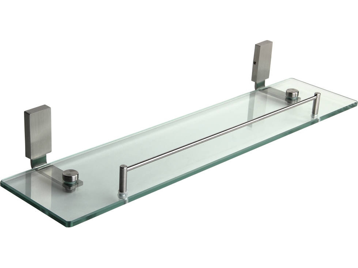 Estante Cristal+Inox 304 Modelo Madeira Satin
