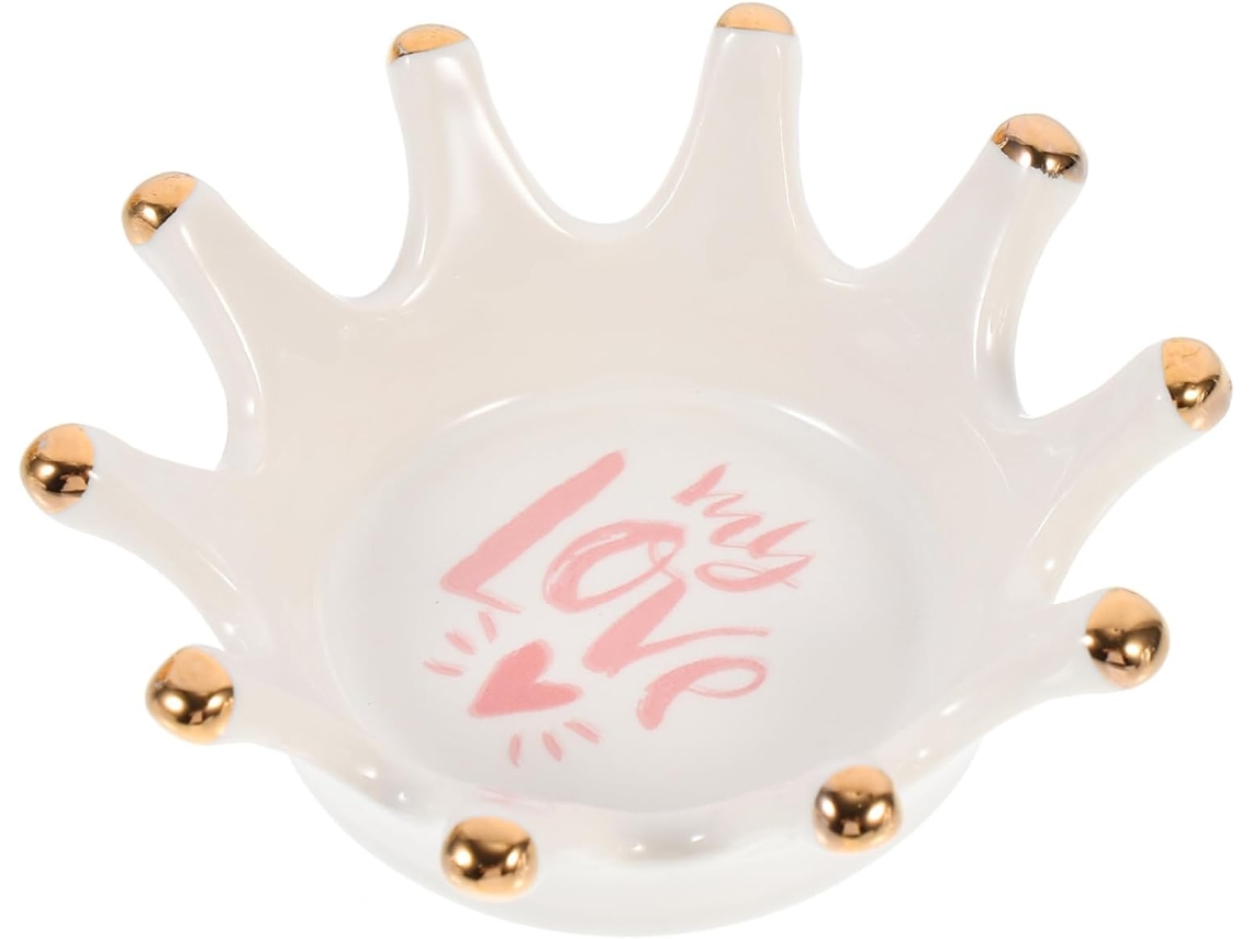 Cuenco para uñas en forma de plato, soporte multiusos para lápices de uñas, gemas, joyas y más.