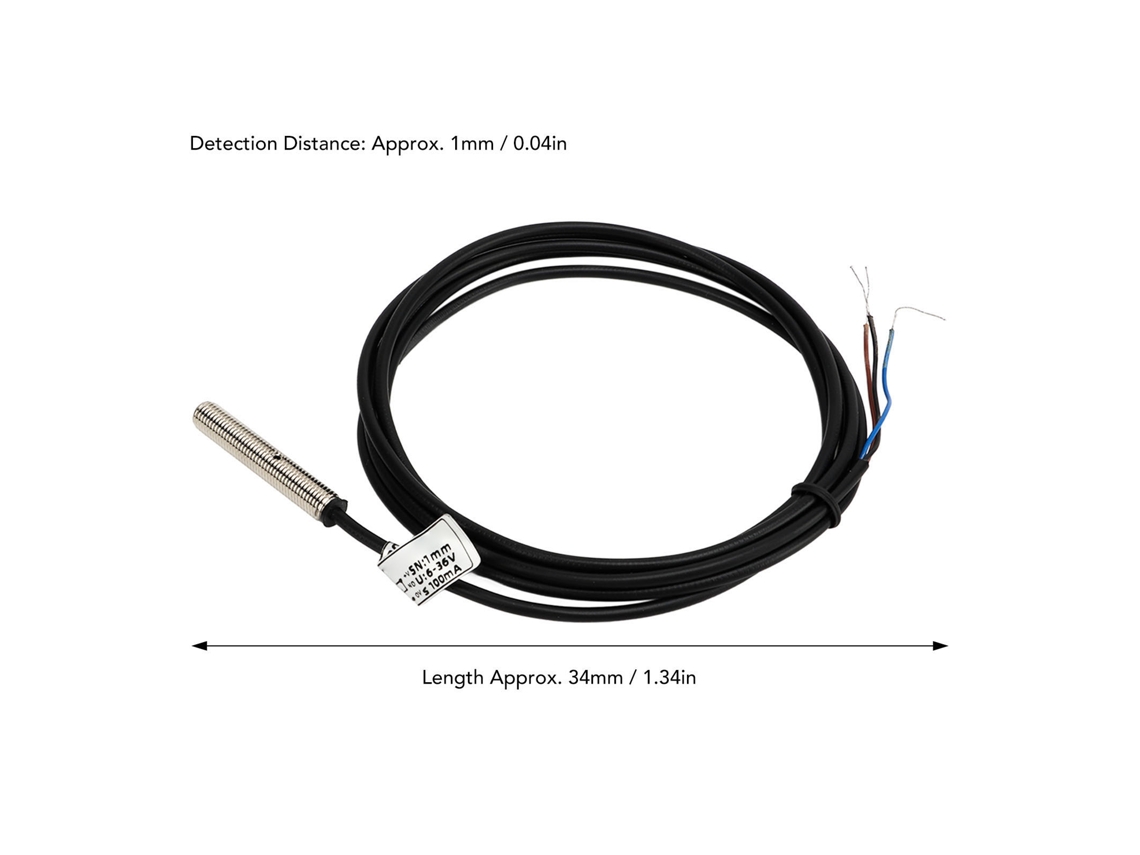 2026dz-2 Conjuntos Sensor De Proximidad Inductivo Npn No 3 Cables Impermeable 6-36vdc Distancia 1mm