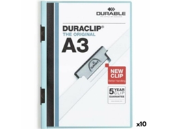 Carpeta Portafolios Durable Duraclip 60 Azul Transparente A3 (10 Unidades)