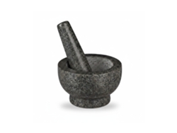 Relaxdays Mortero Granito, Maja, Robusto Y Duradero, Especias, Hierbas, Triturador Piedra, Diámetro 13 Cm, 250 Ml, Gris