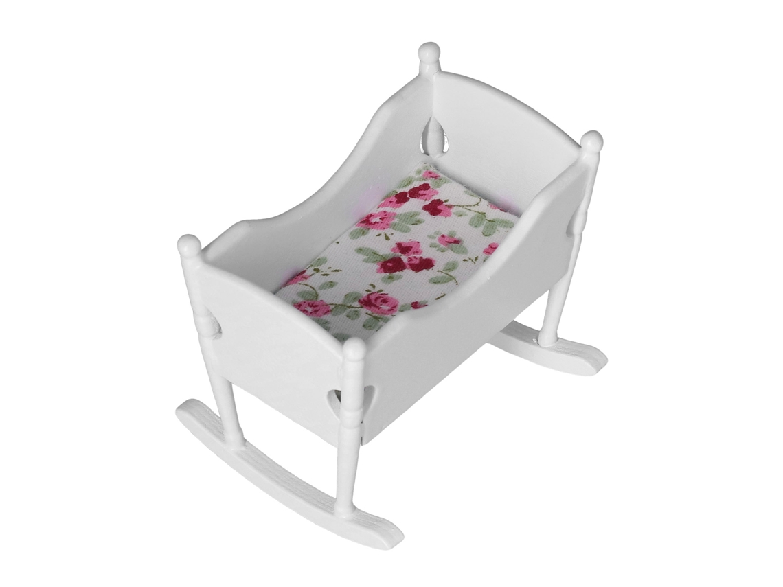 Cuna De Madera Blanca Para Casa De Muñecas 1:12, Miniatura Para Armar.