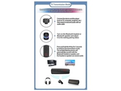 Transmisor y receptor Bluetooth 5.2 dos en uno para coche, TV, ordenador, avión, adaptador de audio Rosewell