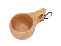 Taza de madera de estilo finlandés, hecha a mano, portátil para café, té y leche.