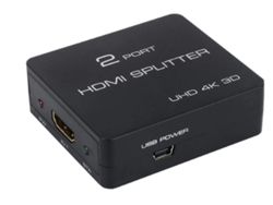 Divisor HDMI 4K de 1 entrada y 2 salidas para espejo de monitor dual, 30 Hz, 1080p, compatible con 3D, compatible con PS4, PS3 y PC.