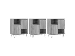 Maison Exclusive - Aparadores 3 Uds Madera Contrachapada Gris Sonoma