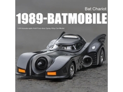 Batmóvil en miniatura de 1989 a escala 1:24, con figura de Batman, en negro. Mdug (negro)