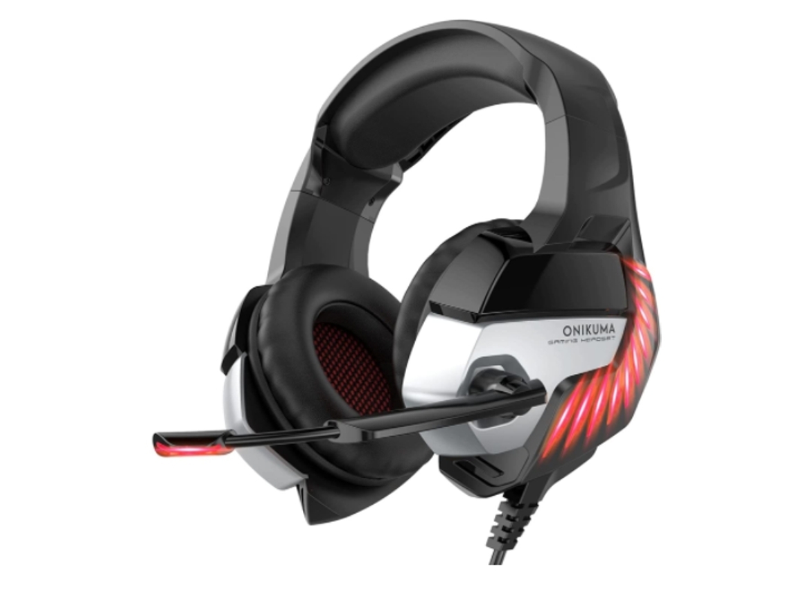 Auriculares Over-Ear para Juegos con Micrófono Luz LED Cancelación de Ruido y Control de Volumen Pc Laptop Mac Nuevo Xbox One Rojo YEMAESRE